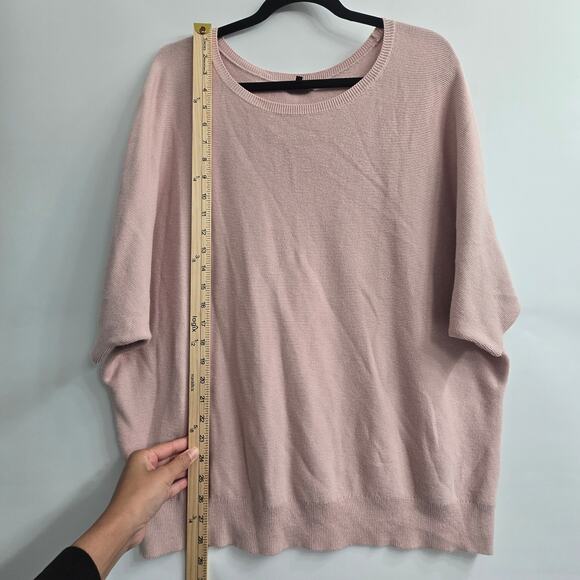 Quince Cotton Cashmere Dolman Sweater Pink XL Soft Knit Minimalist Cozy Luxury - Picture 8 of 9